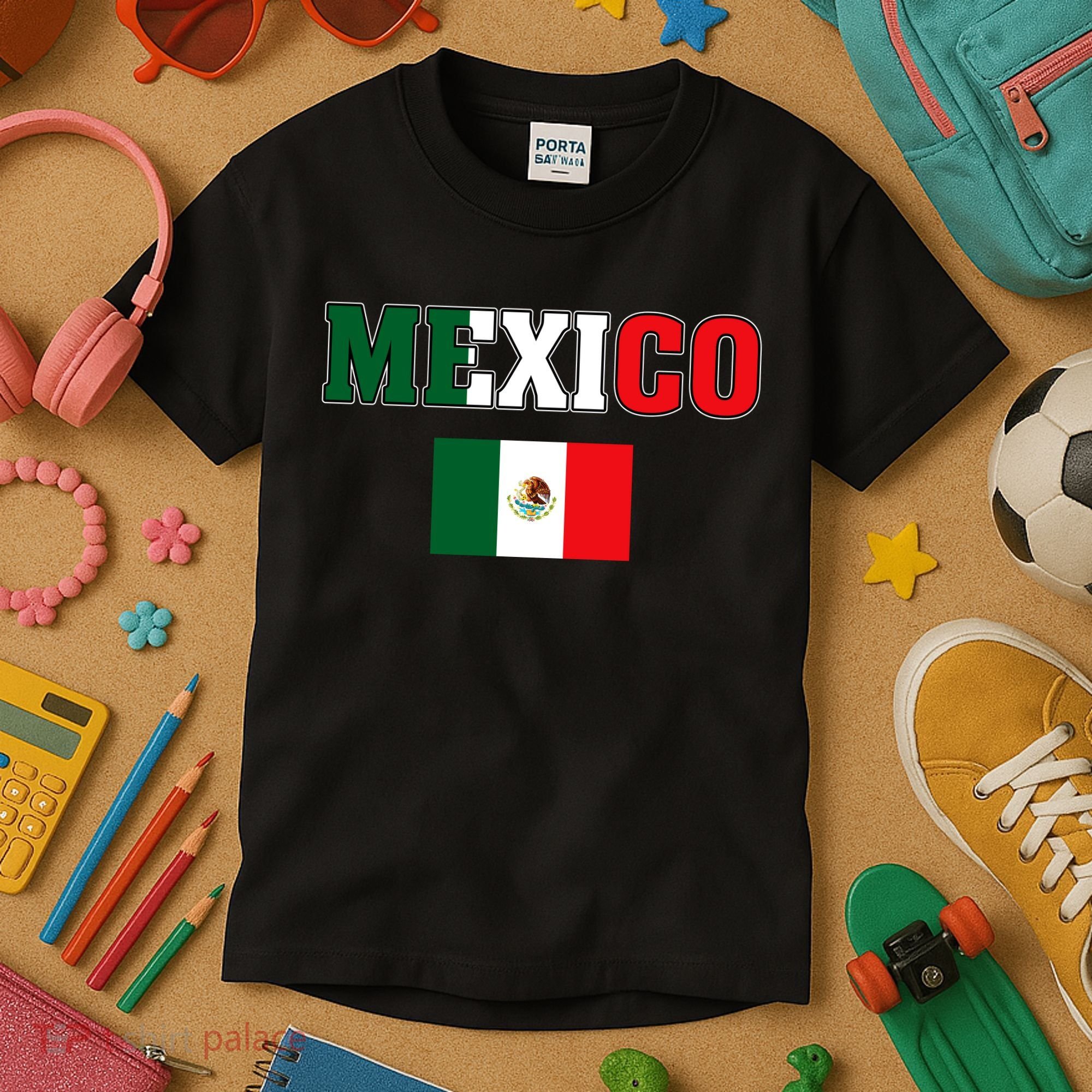 Mexico Mexican Jersey Flag Kids T-Shirt