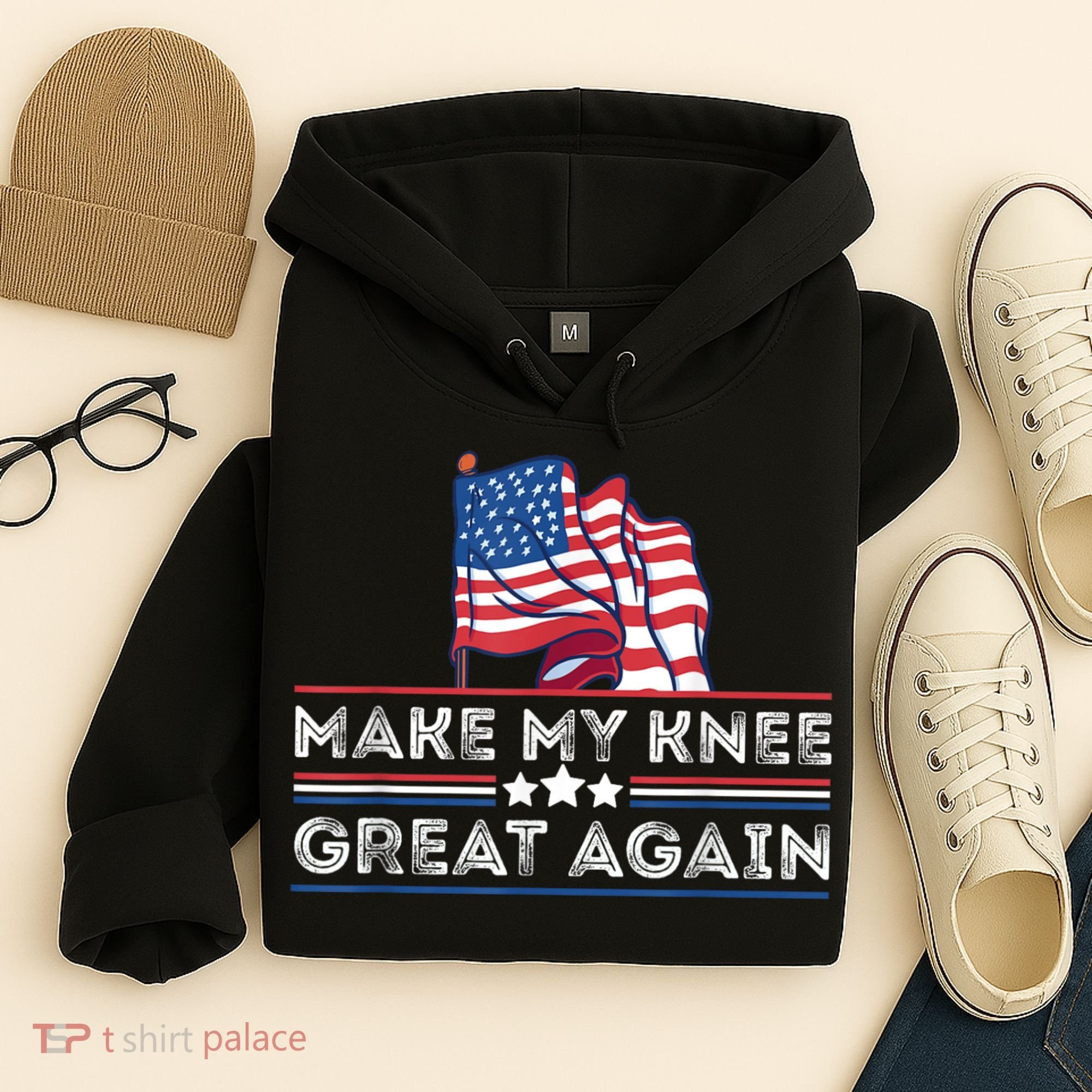 Make My Knee Great Again Funny Surgery Injury Recovery Hoodie