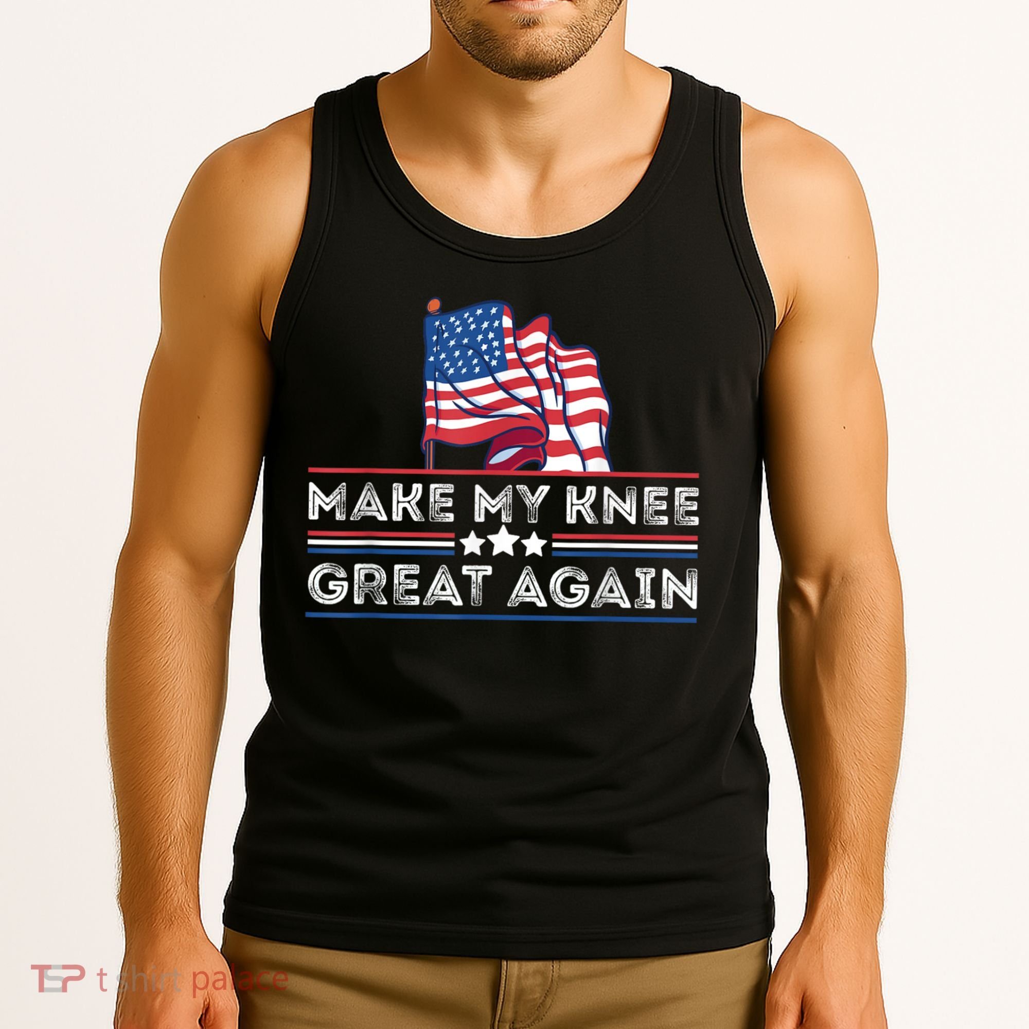 Make My Knee Great Again Funny Surgery Injury Recovery Tank Top