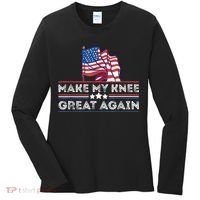 Make My Knee Great Again Funny Surgery Injury Recovery Women's Long Sleeve Shirt thumb 0