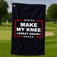 Make My Knee Great Again Funny Trump Injury Recovery Gift Golf Towel thumb 1