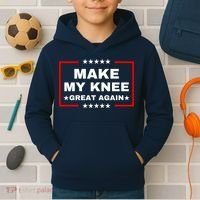 Make My Knee Great Again Funny Trump Injury Recovery Gift Kids Hoodie thumb 2