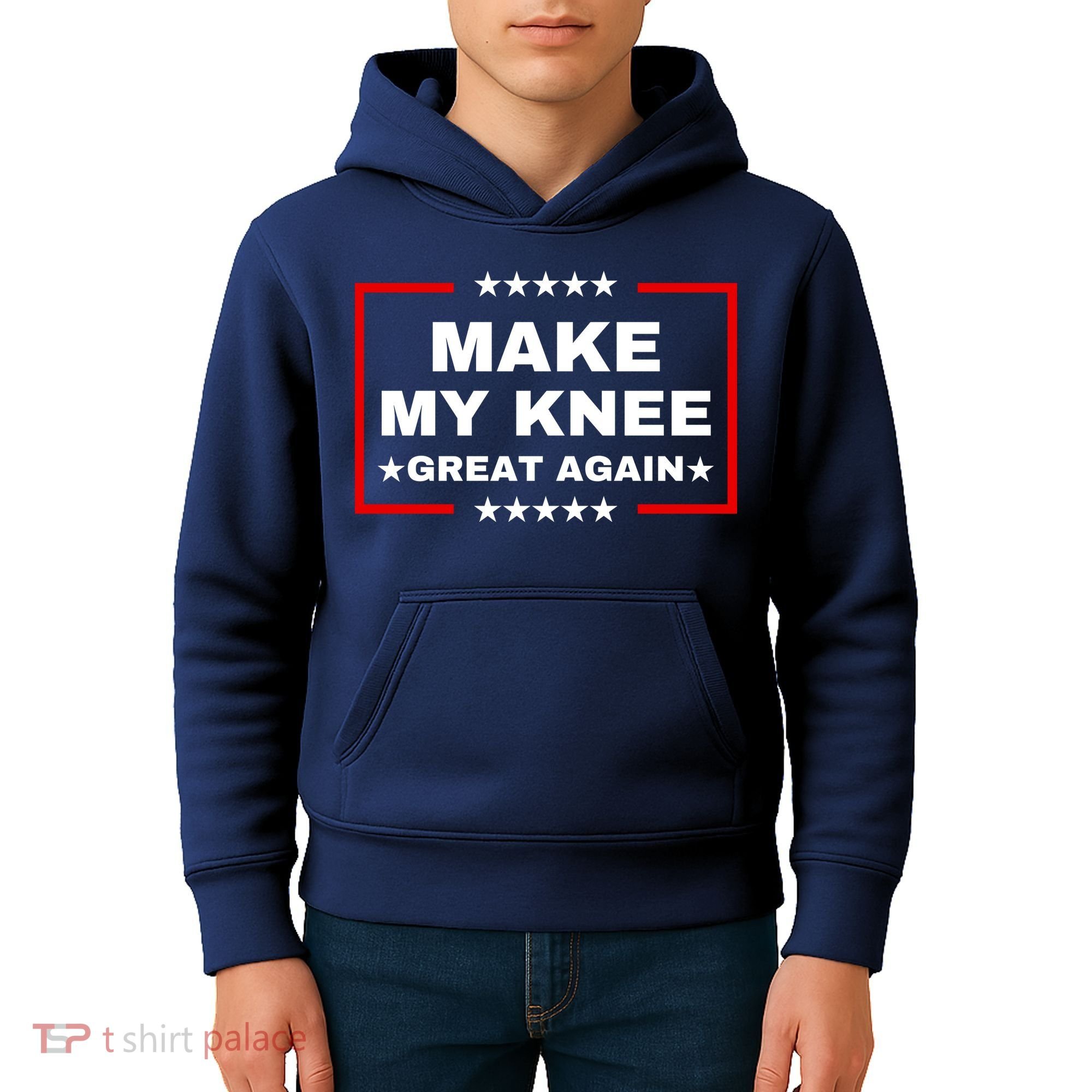 Make My Knee Great Again Funny Trump Injury Recovery Gift Kids Hoodie