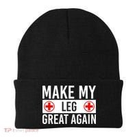 Make My Leg Great Again Broken Leg Meaningful Gift Beanie thumb 0