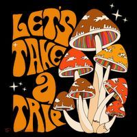 Magic Mushroom Lets Take Trip Psychedelic Rave Trippy Apron thumb 3