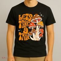 Magic Mushroom Lets Take Trip Psychedelic Rave Trippy T-Shirt thumb 3