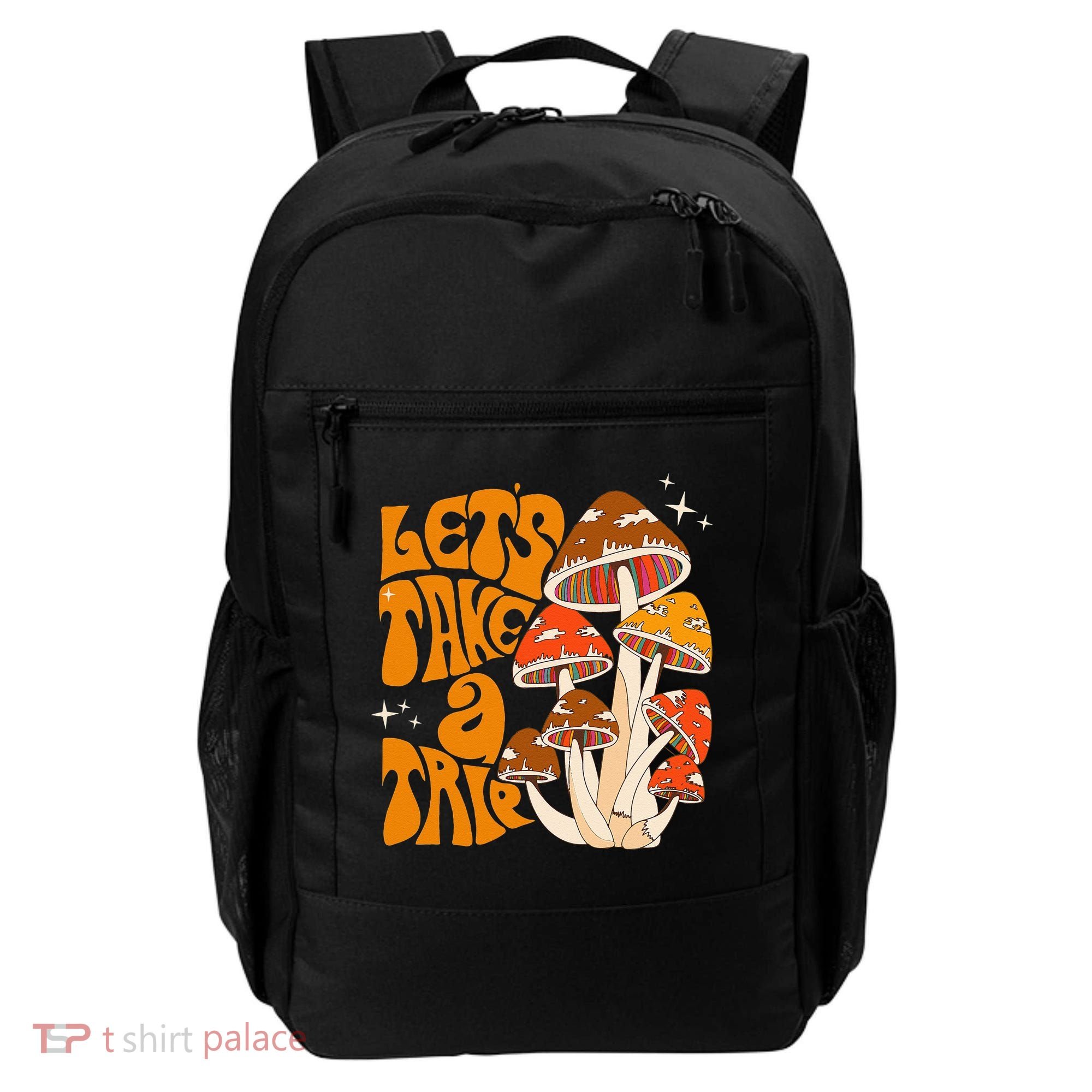 Magic Mushroom Lets Take Trip Psychedelic Rave Trippy Backpack