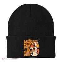 Magic Mushroom Lets Take Trip Psychedelic Rave Trippy Beanie thumb 0