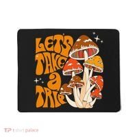 Magic Mushroom Lets Take Trip Psychedelic Rave Trippy Mousepad thumb 0