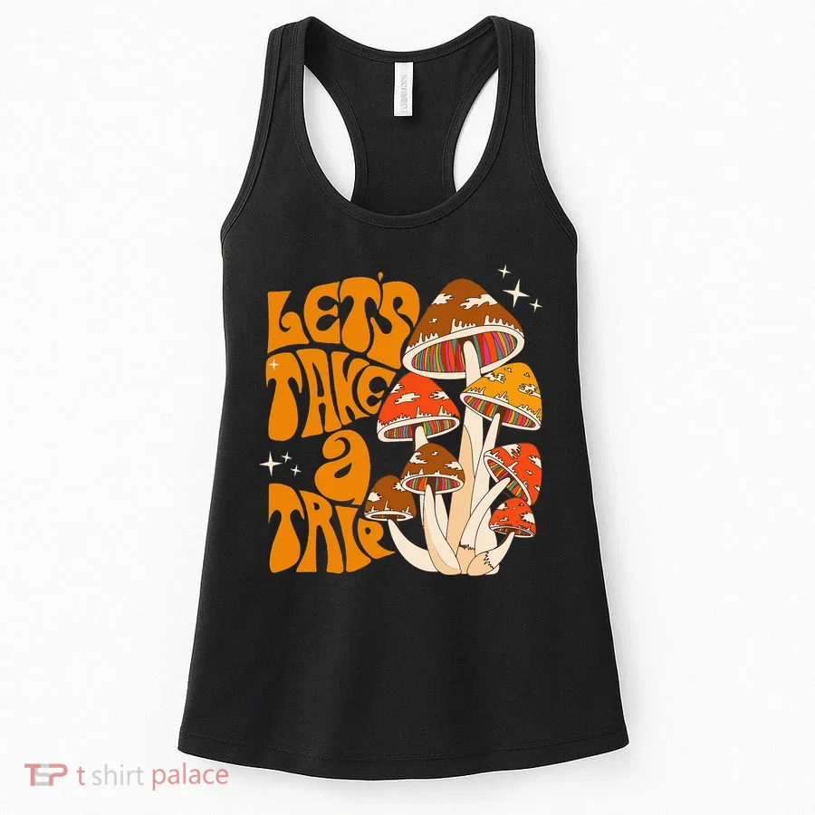 Magic Mushroom Lets Take Trip Psychedelic Rave Trippy Women's Tank Top