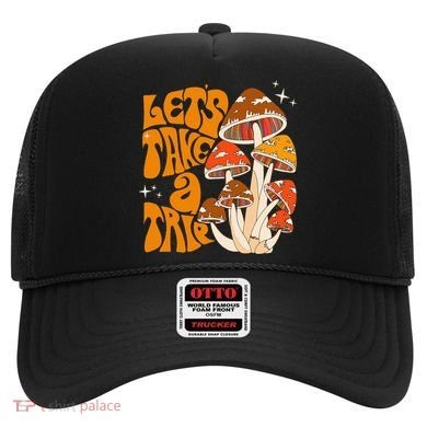 Magic Mushroom Lets Take Trip Psychedelic Rave Trippy Hat