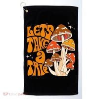 Magic Mushroom Lets Take Trip Psychedelic Rave Trippy Golf Towel thumb 0