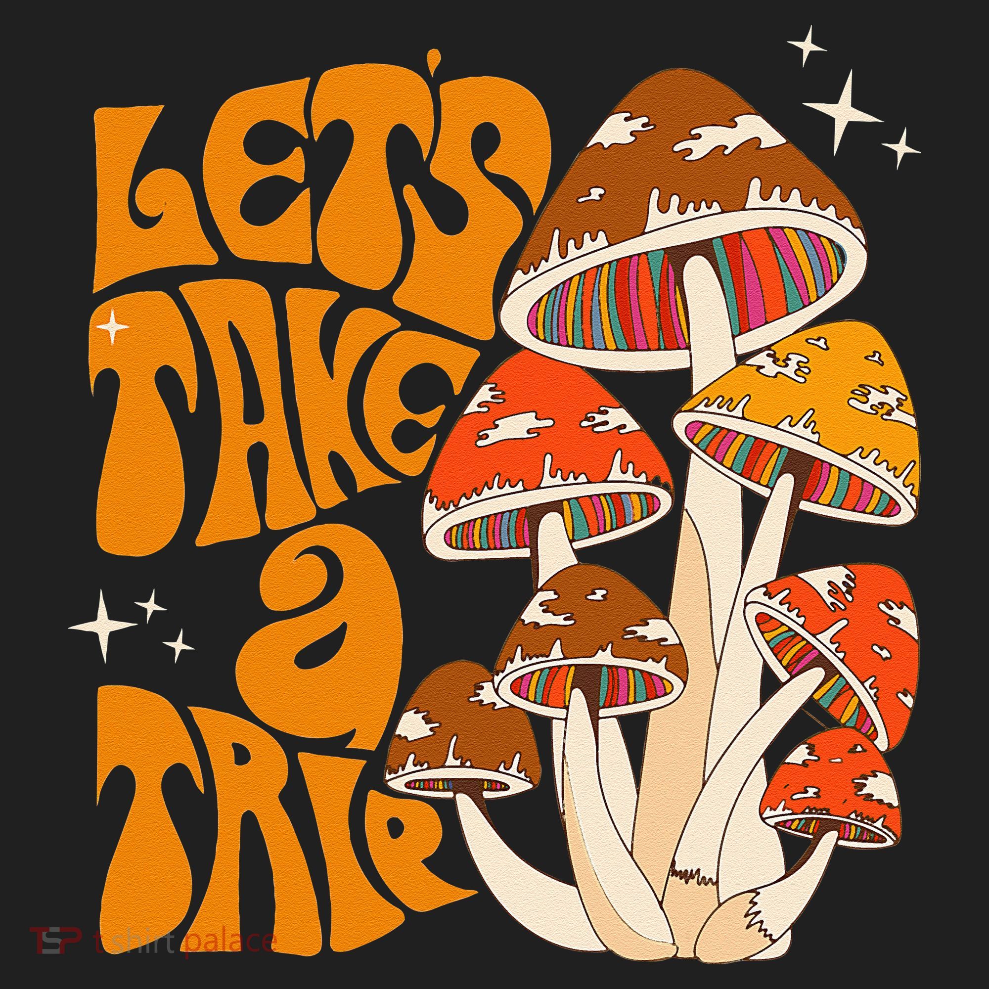 Magic Mushroom Lets Take Trip Psychedelic Rave Trippy Golf Towel