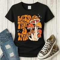 Magic Mushroom Lets Take Trip Psychedelic Rave Trippy Women's T-Shirt thumb 3
