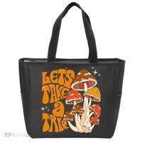 Magic Mushroom Lets Take Trip Psychedelic Rave Trippy Tote Bag thumb 0