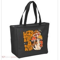 Magic Mushroom Lets Take Trip Psychedelic Rave Trippy Tote Bag thumb 2