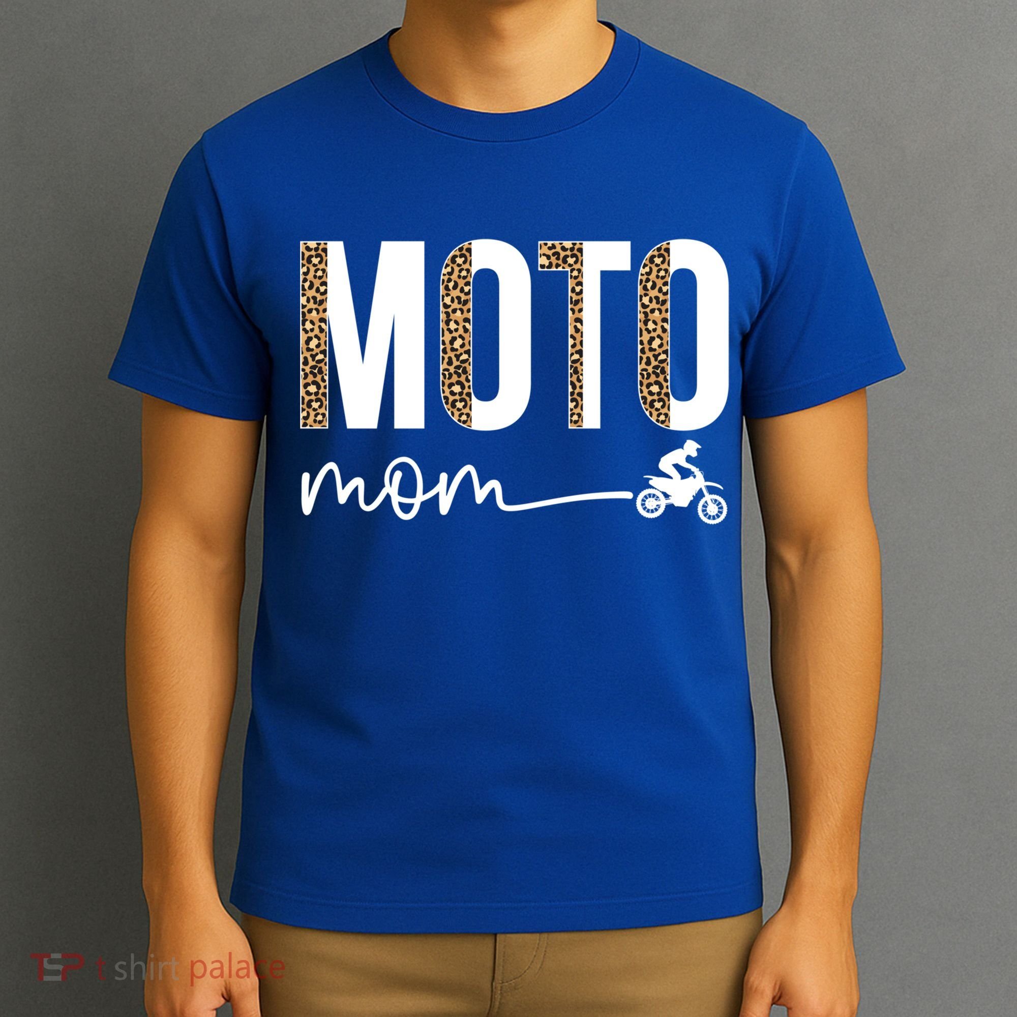 Moto Mom Leopard Motocross Mom Motocross Mother Cool Gift T-Shirt