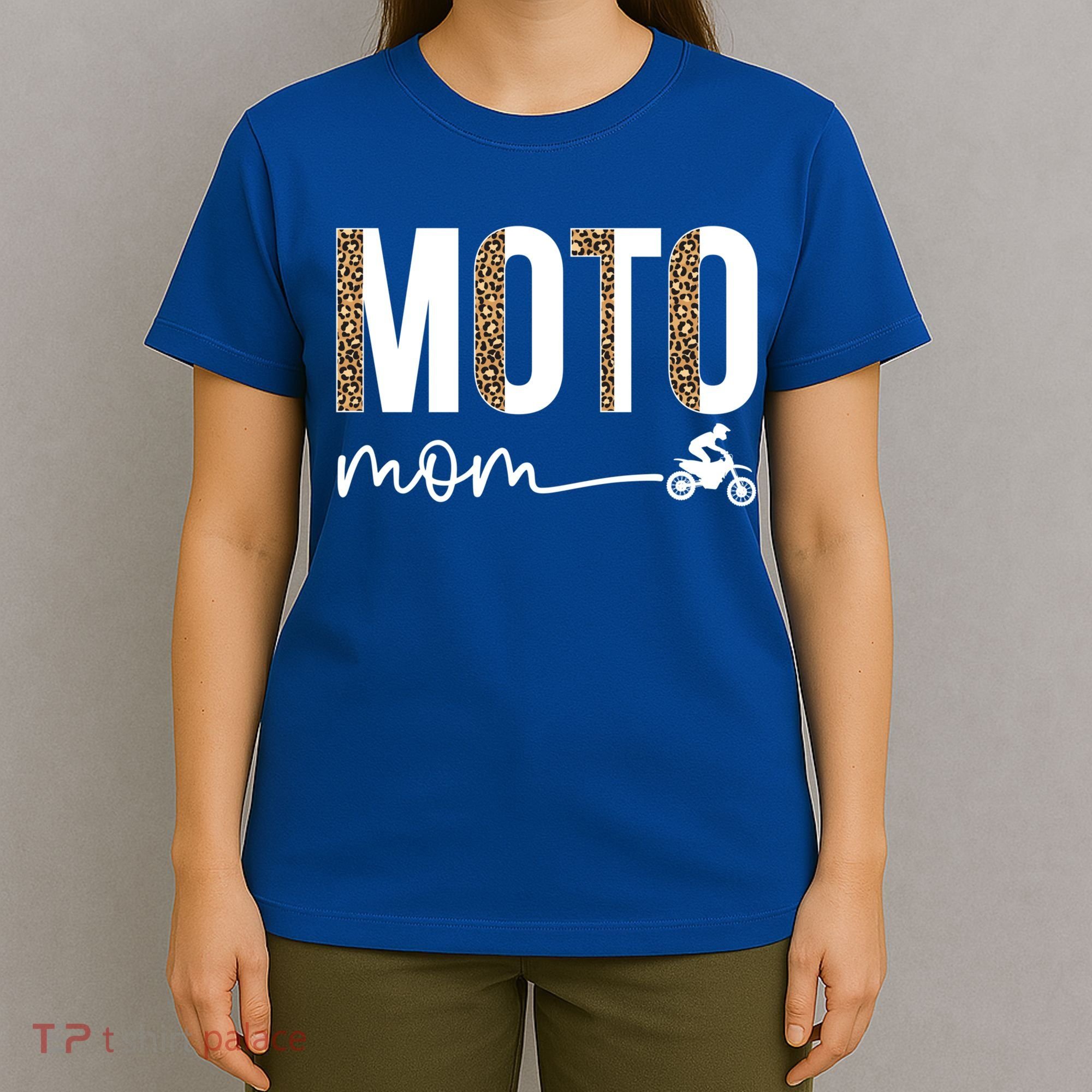 Moto Mom Leopard Motocross Mom Motocross Mother Cool Gift T-Shirt