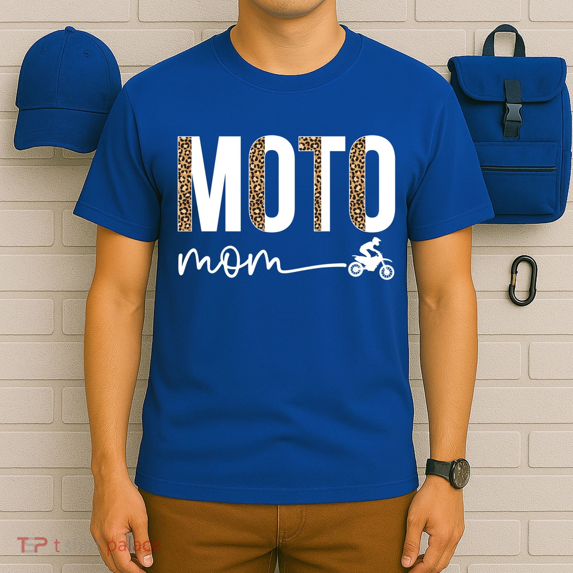 Moto Mom Leopard Motocross Mom Motocross Mother Cool Gift T-Shirt