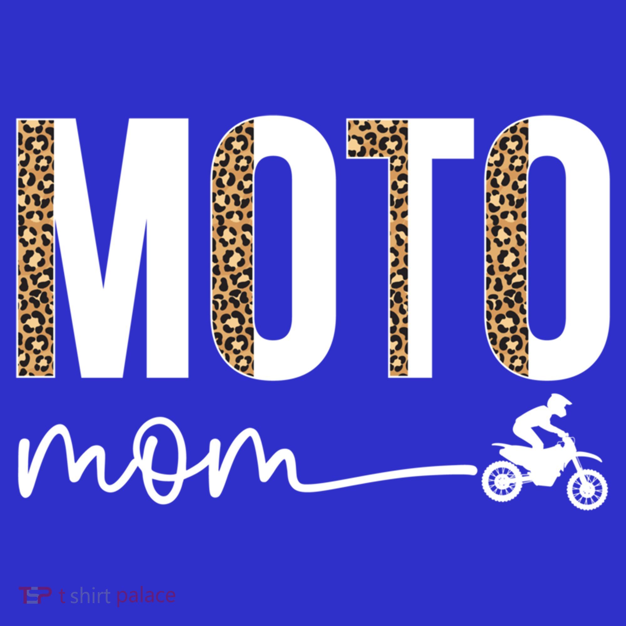 Moto Mom Leopard Motocross Mom Motocross Mother Cool Gift T-Shirt