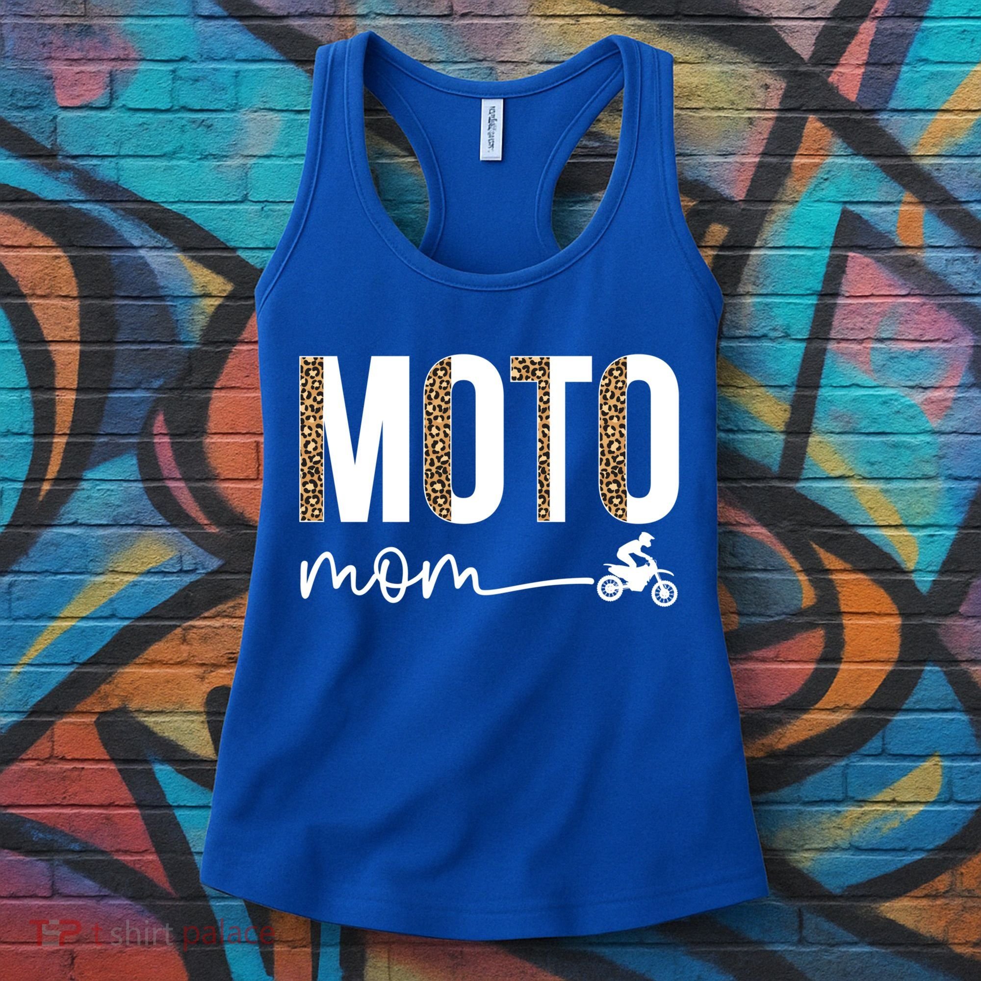 Moto Mom Leopard Motocross Mom Motocross Mother Cool Gift Women's Tank Top