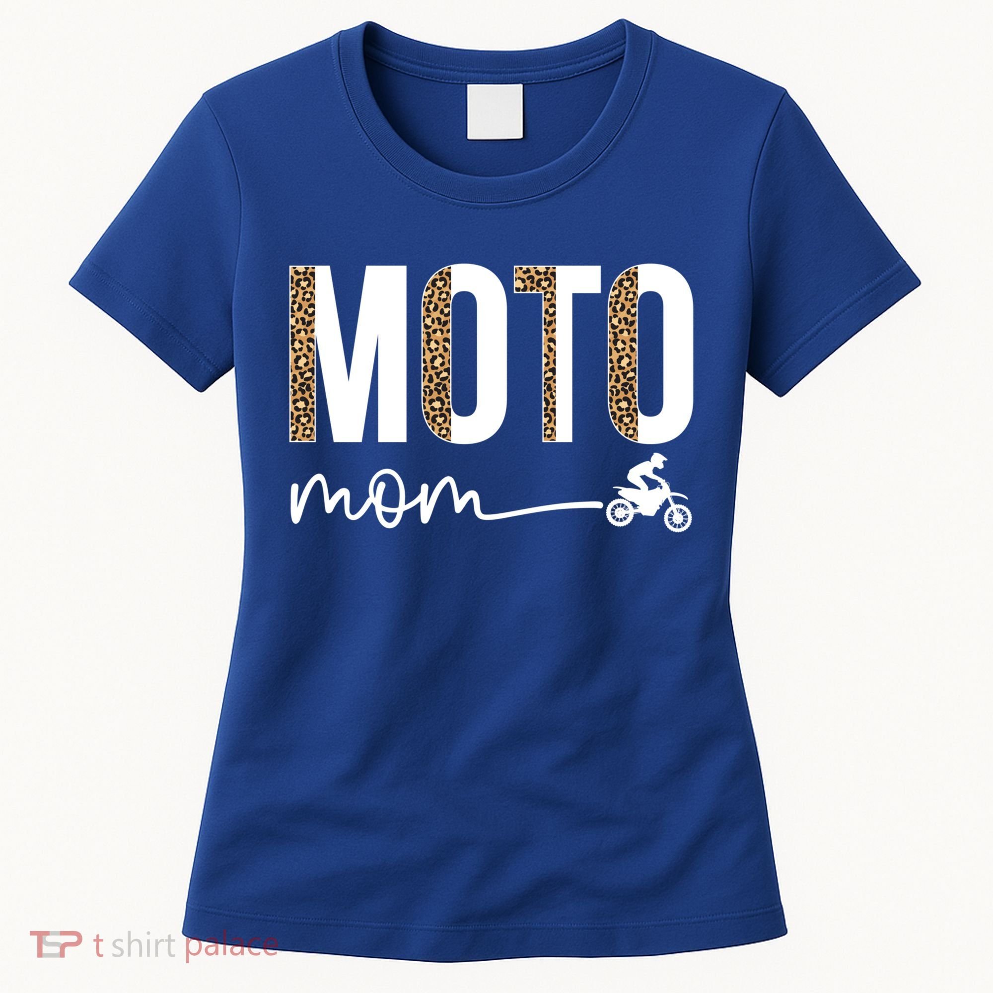 Moto Mom Leopard Motocross Mom Motocross Mother Cool Gift Women's T-Shirt