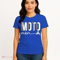 Moto Mom Leopard Motocross Mom Motocross Mother Cool Gift Women's T-Shirt thumb 4