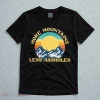 More Mountains Less Assholes Vintage Sunset Hiking Camping T-Shirt thumb 5