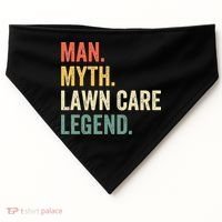 Man Myth Lawn Care Legend Funny Mowing Gardener Dad Retro USA-Made Doggie Bandana thumb 0