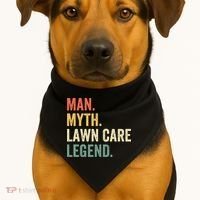 Man Myth Lawn Care Legend Funny Mowing Gardener Dad Retro USA-Made Doggie Bandana thumb 1