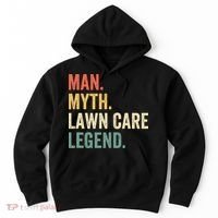 Man Myth Lawn Care Legend Funny Mowing Gardener Dad Retro Hoodie thumb 0