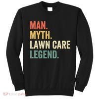 Man Myth Lawn Care Legend Funny Mowing Gardener Dad Retro Sweatshirt thumb 0