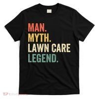 Man Myth Lawn Care Legend Funny Mowing Gardener Dad Retro T-Shirt thumb 0