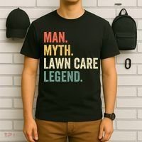 Man Myth Lawn Care Legend Funny Mowing Gardener Dad Retro T-Shirt thumb 6
