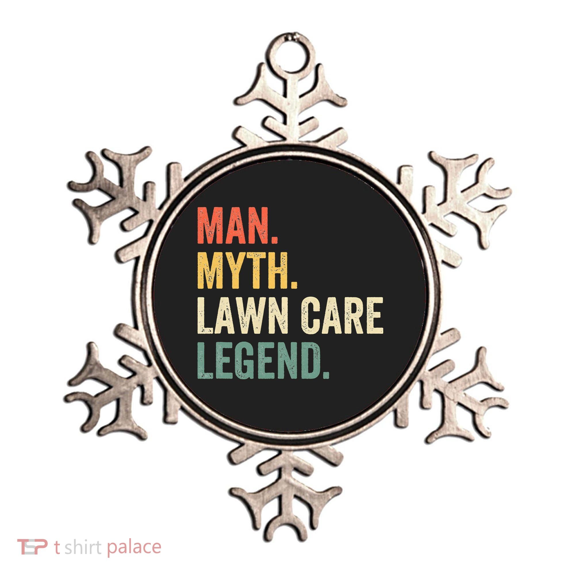Man Myth Lawn Care Legend Funny Mowing Gardener Dad Retro Ornament
