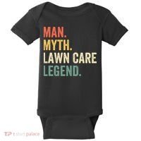 Man Myth Lawn Care Legend Funny Mowing Gardener Dad Retro Baby Bodysuit thumb 0
