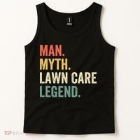 Man Myth Lawn Care Legend Funny Mowing Gardener Dad Retro Tank Top thumb 2