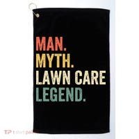 Man Myth Lawn Care Legend Funny Mowing Gardener Dad Retro Golf Towel thumb 0