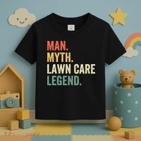 Man Myth Lawn Care Legend Funny Mowing Gardener Dad Retro Toddler T-Shirt thumb 3