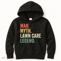 Man Myth Lawn Care Legend Funny Mowing Gardener Dad Retro Kids Hoodie thumb 0