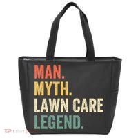 Man Myth Lawn Care Legend Funny Mowing Gardener Dad Retro Tote Bag thumb 0
