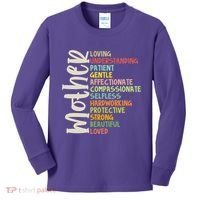 Mother Meaning Loving Gift Kids Long Sleeve Shirt thumb 0