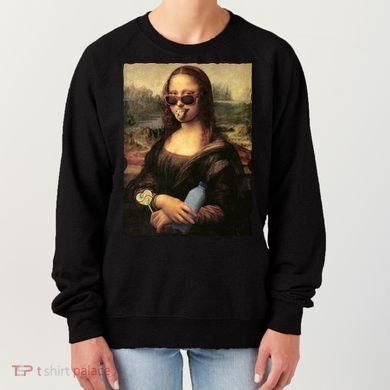 Modern Mona Lisa Tongue Ring Women's Sweatshirt