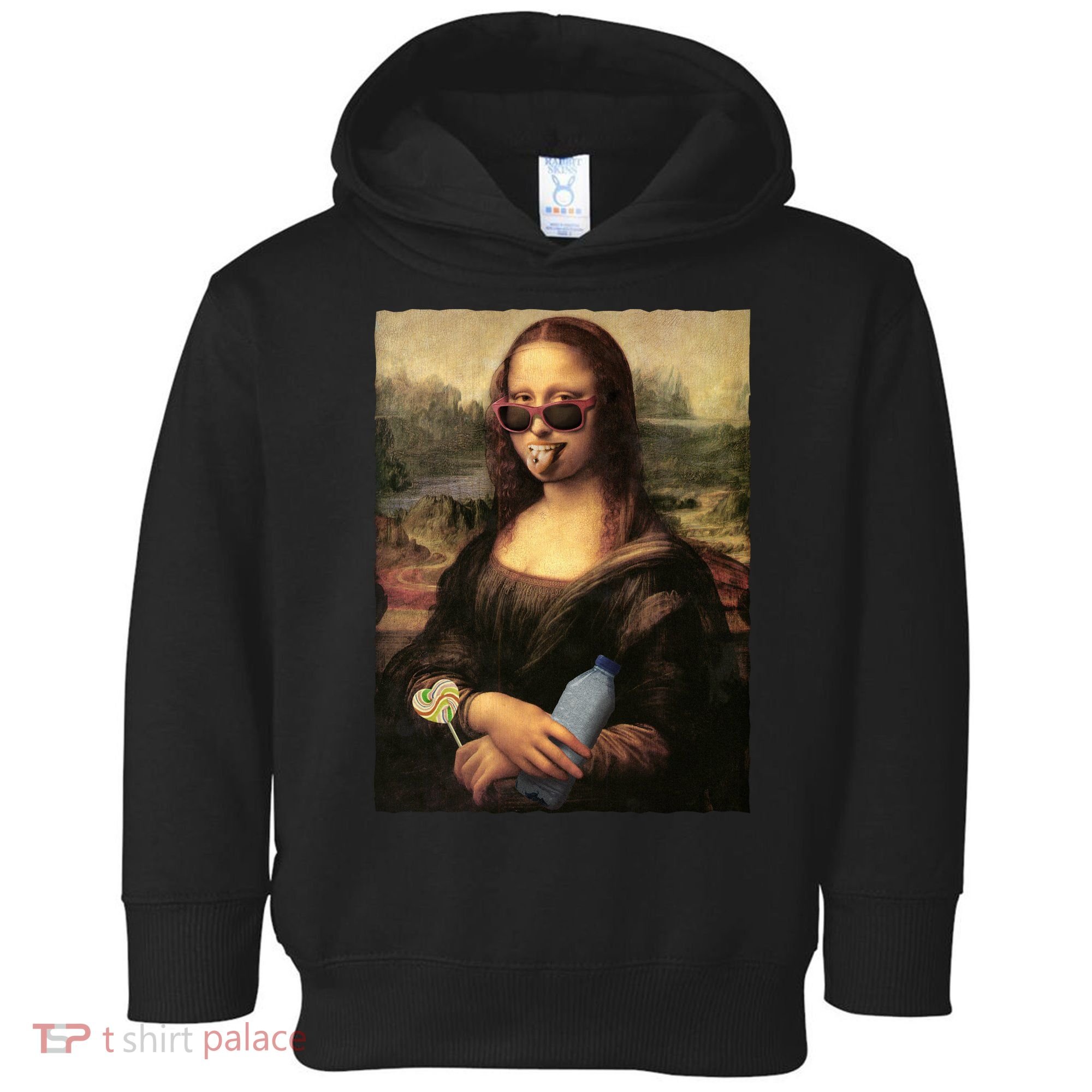 Modern Mona Lisa Tongue Ring Toddler Hoodie