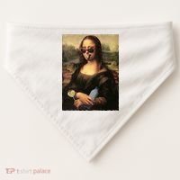 Modern Mona Lisa Tongue Ring USA-Made Doggie Bandana thumb 0