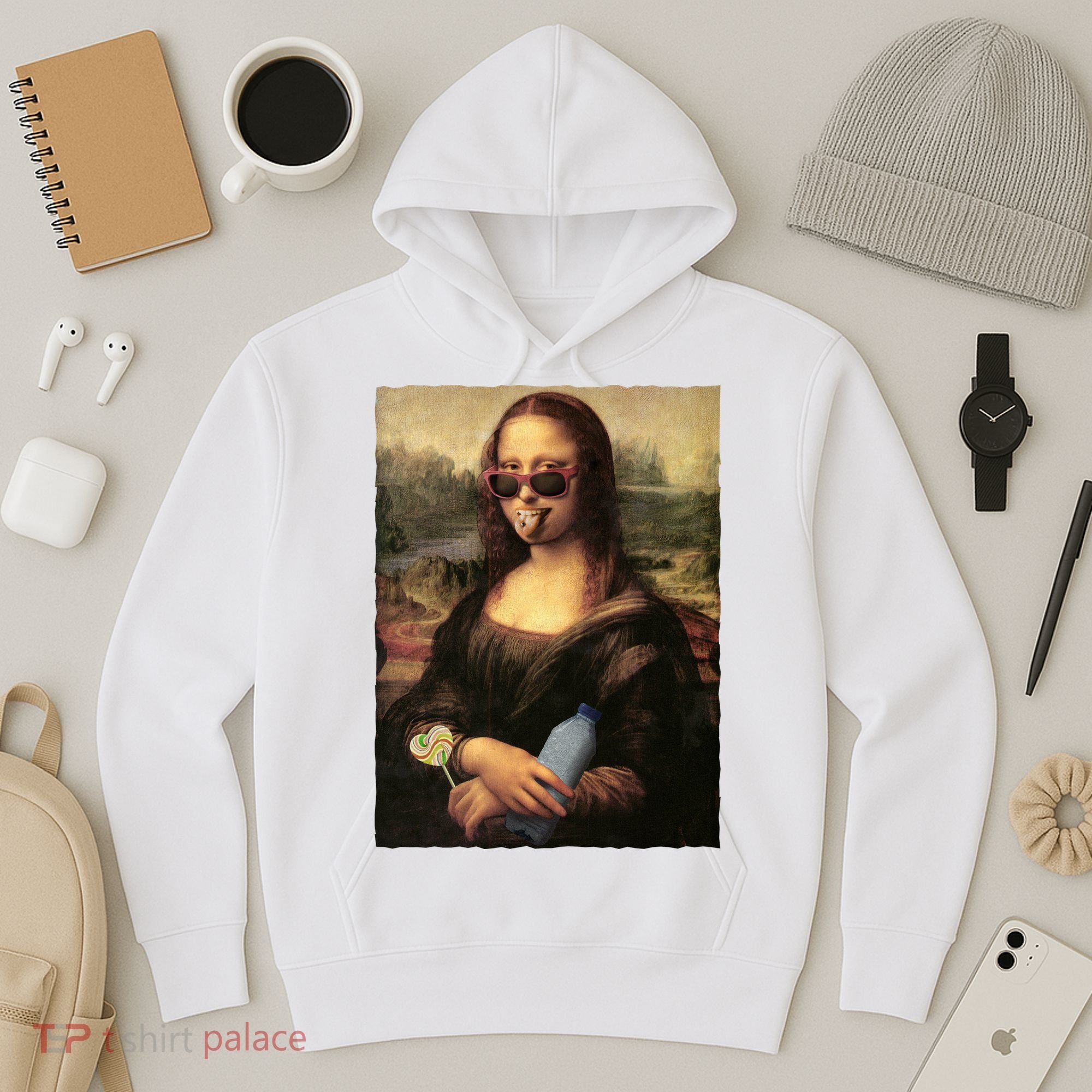 Modern Mona Lisa Tongue Ring Hoodie