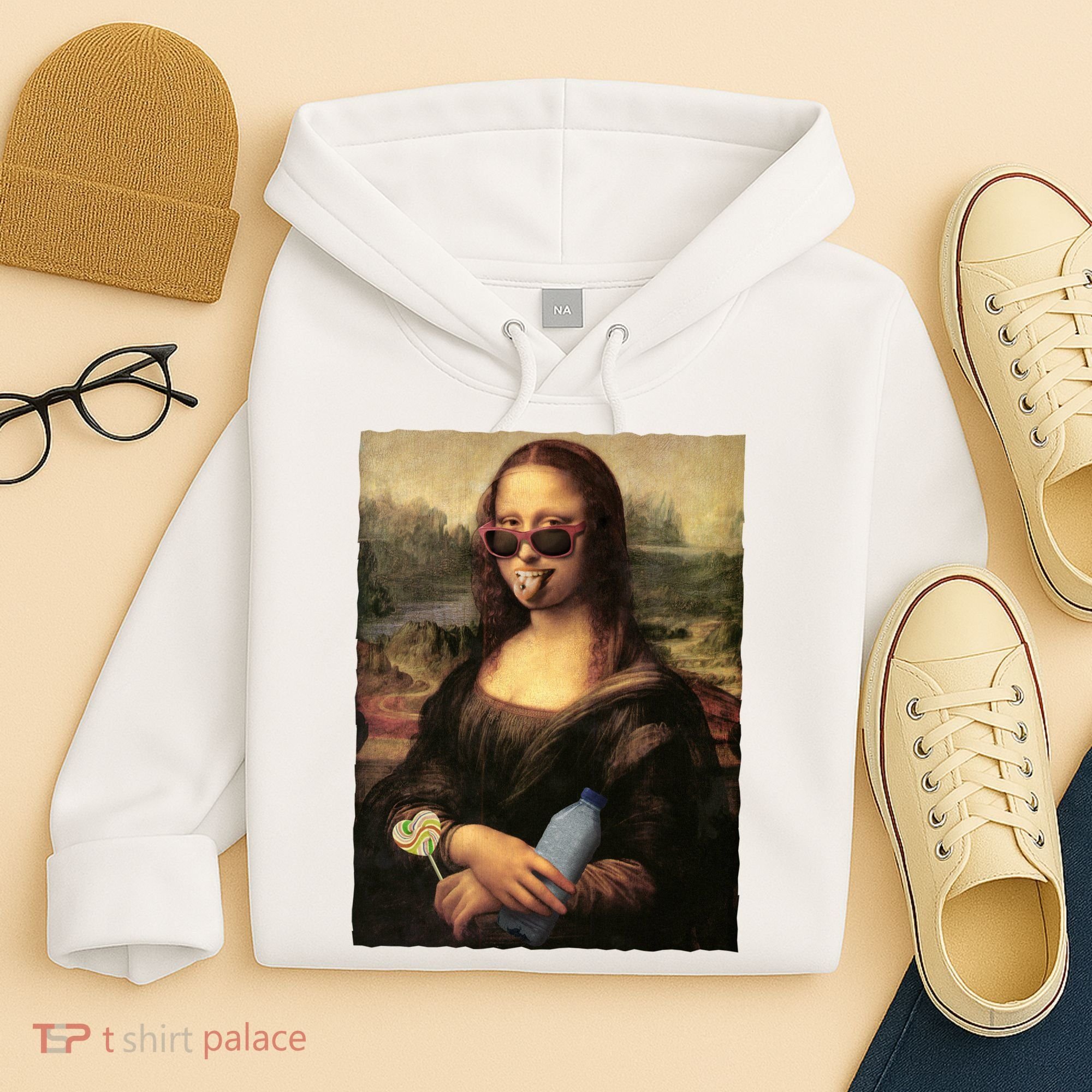 Modern Mona Lisa Tongue Ring Hoodie