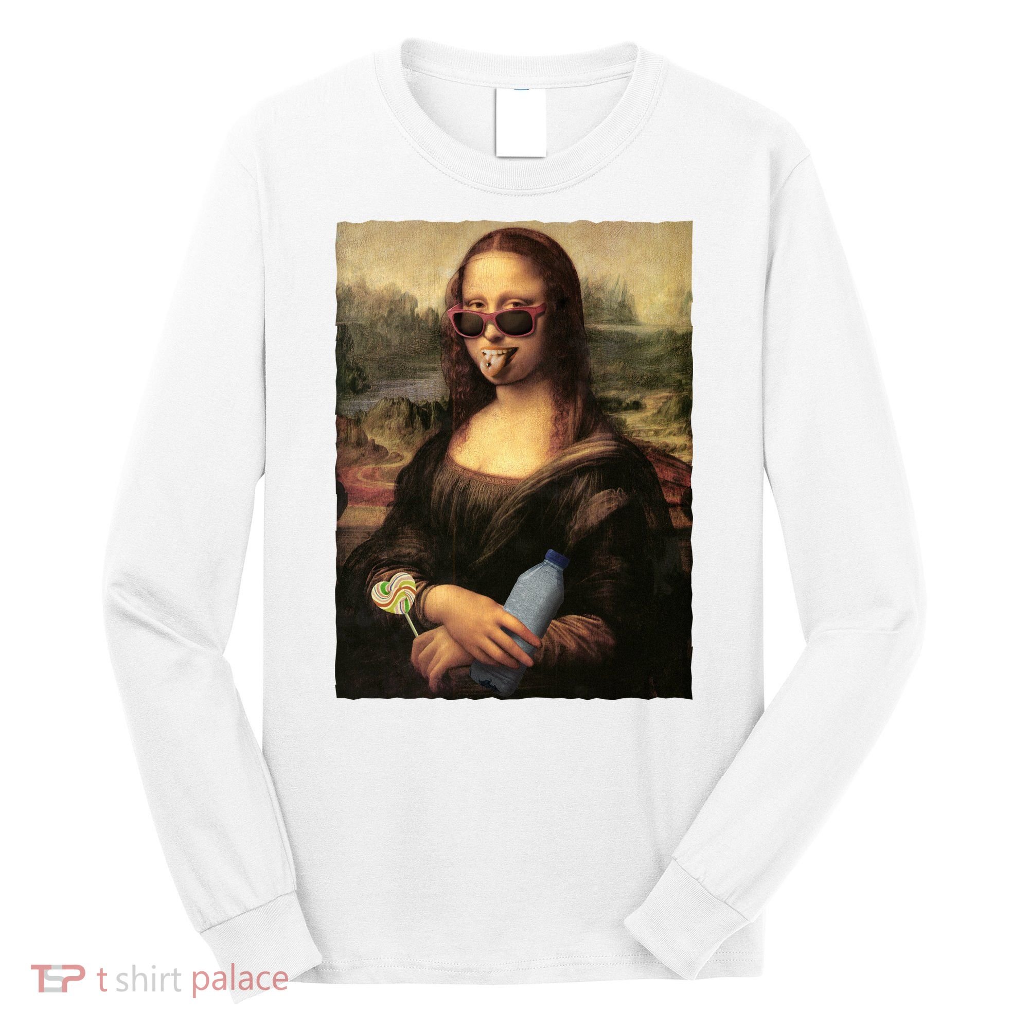Modern Mona Lisa Tongue Ring Long Sleeve Shirt