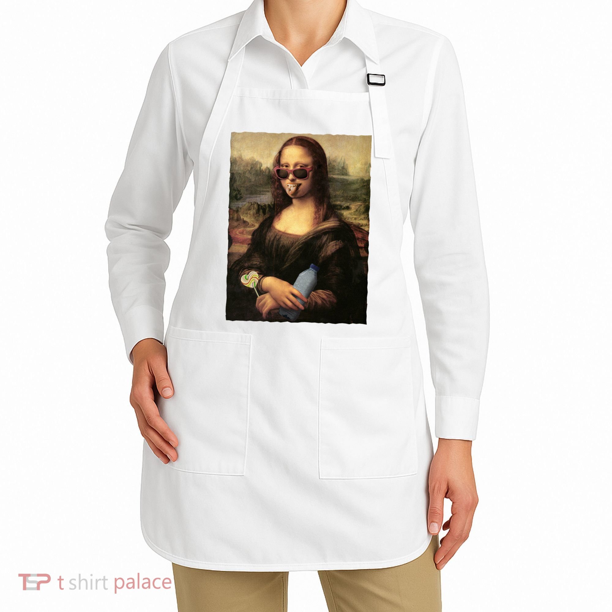 Modern Mona Lisa Tongue Ring Apron