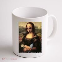 Modern Mona Lisa Tongue Ring Coffee Mug thumb 1